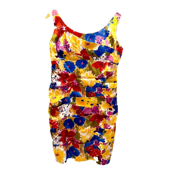 Bisou Bisou Dresses & Skirts - Bisou Bisou Vibrant Bright Multicolor Floral Cocktail Formal Dress size 12